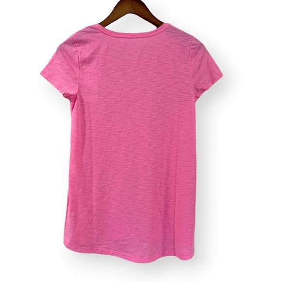 NWT Lilly Pulitzer Etta Scoop-Neck Tee Womens Size XS Rousseau Pink T-Shirt Top - Picture 9 of 11